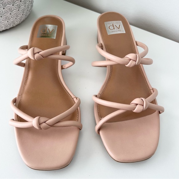 DV Dolce Vita Wisteria Double Knotted Band Slide Sandals Nude - Picture 4 of 10